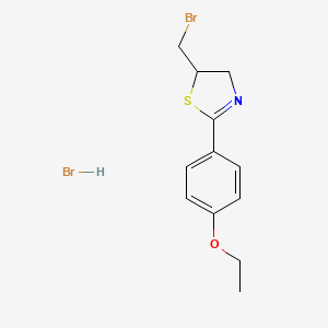 molecular formula C12H15Br2NOS B2912787 5-(Bromomethyl)-2-(4-ethoxyphenyl)-4,5-dihydro-1,3-thiazole hydrobromide CAS No. 1051941-60-6