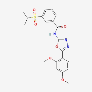 molecular formula C20H21N3O6S B2912788 N-(5-(2,4-dimethoxyphenyl)-1,3,4-oxadiazol-2-yl)-3-(isopropylsulfonyl)benzamide CAS No. 941973-00-8