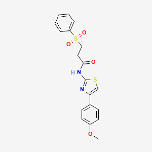 molecular formula C19H18N2O4S2 B2912796 3-(benzenesulfonyl)-N-[4-(4-methoxyphenyl)-1,3-thiazol-2-yl]propanamide CAS No. 868675-88-1
