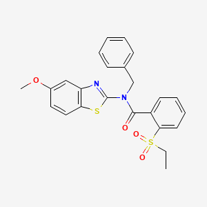 molecular formula C24H22N2O4S2 B2912797 N-benzyl-2-(ethylsulfonyl)-N-(5-methoxybenzo[d]thiazol-2-yl)benzamide CAS No. 900004-72-0