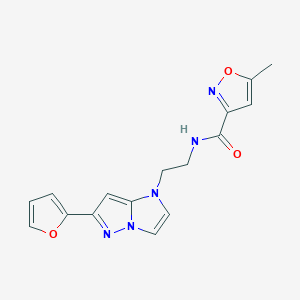 molecular formula C16H15N5O3 B2912798 N-(2-(6-(furan-2-yl)-1H-imidazo[1,2-b]pyrazol-1-yl)ethyl)-5-methylisoxazole-3-carboxamide CAS No. 1790196-42-7