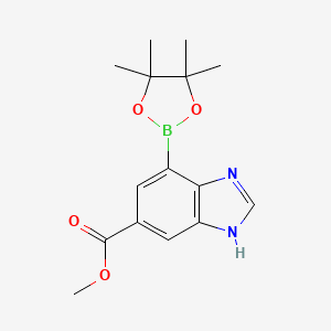 molecular formula C15H19BN2O4 B2912799 7-(四甲基-1,3,2-二氧杂硼环-2-基)-1H-1,3-苯并二唑-5-甲酸甲酯 CAS No. 2377607-24-2