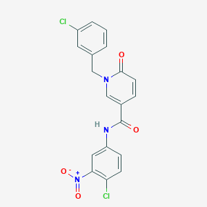 molecular formula C19H13Cl2N3O4 B2912800 N-(4-chloro-3-nitrophenyl)-1-(3-chlorobenzyl)-6-oxo-1,6-dihydropyridine-3-carboxamide CAS No. 942009-95-2