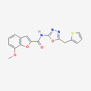 7-methoxy-N-(5-(thiophen-2-ylmethyl)-1,3,4-oxadiazol-2-yl)benzofuran-2-carboxamide