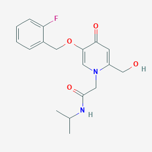 2-(5-((2-fluorobenzyl)oxy)-2-(hydroxymethyl)-4-oxopyridin-1(4H)-yl)-N-isopropylacetamide