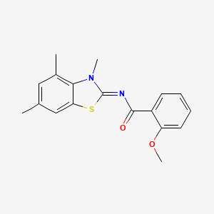 molecular formula C18H18N2O2S B2912828 2-甲氧基-N-(3,4,6-三甲基-1,3-苯并噻唑-2-亚甲基)苯甲酰胺 CAS No. 850903-07-0