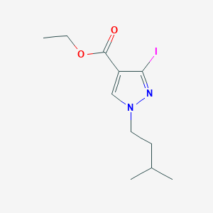 molecular formula C11H17IN2O2 B2912843 Ethyl 3-iodo-1-(3-methylbutyl)pyrazole-4-carboxylate CAS No. 1946813-80-4