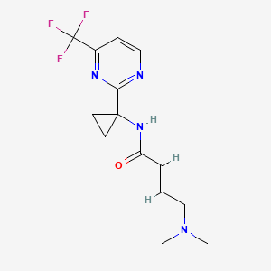molecular formula C14H17F3N4O B2912846 (E)-4-(Dimethylamino)-N-[1-[4-(trifluoromethyl)pyrimidin-2-yl]cyclopropyl]but-2-enamide CAS No. 2411326-67-3