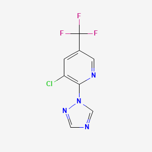 molecular formula C8H4ClF3N4 B2912849 3-氯-2-(1H-1,2,4-三唑-1-基)-5-(三氟甲基)吡啶 CAS No. 121644-63-1
