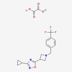 3-Cyclopropyl-5-(1-(4-(trifluoromethyl)benzyl)azetidin-3-yl)-1,2,4-oxadiazole oxalate