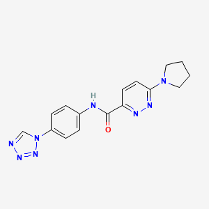molecular formula C16H16N8O B2912858 N-(4-(1H-tetrazol-1-yl)phenyl)-6-(pyrrolidin-1-yl)pyridazine-3-carboxamide CAS No. 1396785-33-3