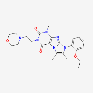 molecular formula C24H30N6O4 B2912861 8-(2-乙氧苯基)-1,6,7-三甲基-3-(2-吗啉乙基)-1H-咪唑并[2,1-f]嘌呤-2,4(3H,8H)-二酮 CAS No. 899727-22-1