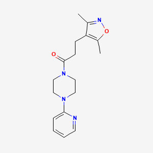 3-(3,5-Dimethylisoxazol-4-yl)-1-(4-(pyridin-2-yl)piperazin-1-yl)propan-1-one