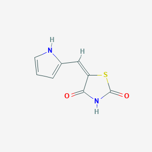 molecular formula C8H6N2O2S B2912866 5-[(E)-1H-pyrrol-2-ylmethylidene]-1,3-thiazolane-2,4-dione CAS No. 500868-22-4