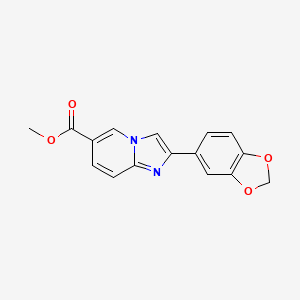 molecular formula C16H12N2O4 B2912868 Methyl 2-(1,3-benzodioxol-5-yl)imidazo[1,2-a]pyridine-6-carboxylate CAS No. 866145-58-6