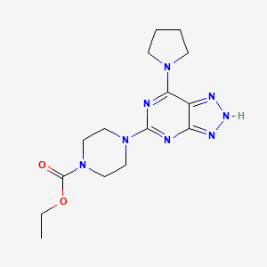 ethyl 4-(7-(pyrrolidin-1-yl)-3H-[1,2,3]triazolo[4,5-d]pyrimidin-5-yl)piperazine-1-carboxylate