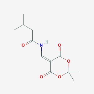 molecular formula C12H17NO5 B2912874 N-[(2,2-dimethyl-4,6-dioxo-1,3-dioxan-5-ylidene)methyl]-3-methylbutanamide CAS No. 477885-86-2
