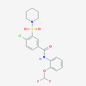 4-chloro-N-(2-(difluoromethoxy)phenyl)-3-(piperidin-1-ylsulfonyl)benzamide
