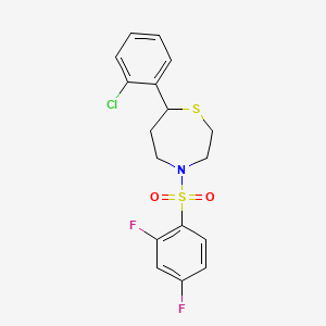 molecular formula C17H16ClF2NO2S2 B2912879 7-(2-氯苯基)-4-((2,4-二氟苯基)磺酰基)-1,4-噻氮杂环 CAS No. 1797093-59-4
