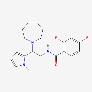 molecular formula C20H25F2N3O B2912891 N-(2-(氮杂环戊烷-1-基)-2-(1-甲基-1H-吡咯-2-基)乙基)-2,4-二氟苯甲酰胺 CAS No. 1049410-60-7