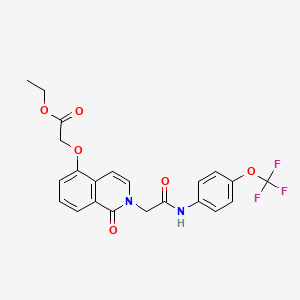 molecular formula C22H19F3N2O6 B2912895 2-[1-氧代-2-[2-氧代-2-[4-(三氟甲氧基)苯胺基]乙基]异喹啉-5-基]氧基乙酸乙酯 CAS No. 868224-17-3