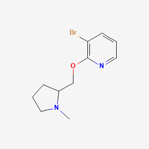 molecular formula C11H15BrN2O B2912896 3-Bromo-2-[(1-methylpyrrolidin-2-yl)methoxy]pyridine CAS No. 2197640-65-4