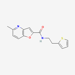 molecular formula C15H14N2O2S B2912905 5-methyl-N-(2-(thiophen-2-yl)ethyl)furo[3,2-b]pyridine-2-carboxamide CAS No. 942005-25-6