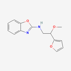 molecular formula C14H14N2O3 B2912910 N-[2-(Furan-2-yl)-2-methoxyethyl]-1,3-benzoxazol-2-amine CAS No. 2380176-62-3