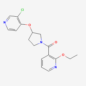 molecular formula C17H18ClN3O3 B2912913 (3-((3-Chloropyridin-4-yl)oxy)pyrrolidin-1-yl)(2-ethoxypyridin-3-yl)methanone CAS No. 2034393-22-9
