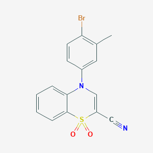 molecular formula C16H11BrN2O2S B2912915 4-(4-bromo-3-methylphenyl)-4H-1,4-benzothiazine-2-carbonitrile 1,1-dioxide CAS No. 1207009-07-1