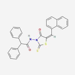 (E)-N-(5-(naphthalen-1-ylmethylene)-4-oxo-2-thioxothiazolidin-3-yl)-2,2-diphenylacetamide