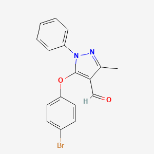 molecular formula C17H13BrN2O2 B2912923 5-(4-溴苯氧基)-3-甲基-1-苯基-1H-吡唑-4-甲醛 CAS No. 882228-97-9