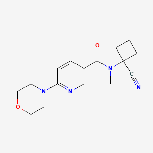 molecular formula C16H20N4O2 B2912924 N-(1-cyanocyclobutyl)-N-methyl-6-(morpholin-4-yl)pyridine-3-carboxamide CAS No. 1258708-67-6