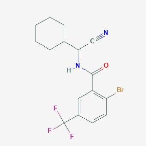 molecular formula C16H16BrF3N2O B2912927 2-Bromo-N-[cyano(cyclohexyl)methyl]-5-(trifluoromethyl)benzamide CAS No. 2418710-89-9