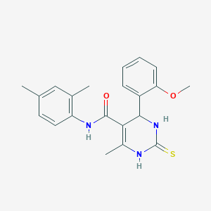 molecular formula C21H23N3O2S B2912929 N-(2,4-dimethylphenyl)-4-(2-methoxyphenyl)-6-methyl-2-thioxo-1,2,3,4-tetrahydropyrimidine-5-carboxamide CAS No. 430468-48-7