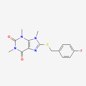 8-[(4-Fluorophenyl)methylsulfanyl]-1,3,9-trimethylpurine-2,6-dione