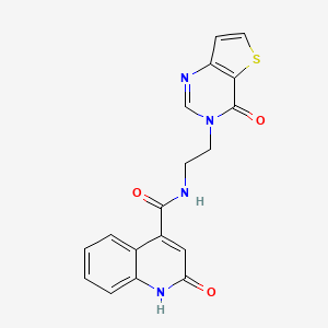 2-hydroxy-N-(2-(4-oxothieno[3,2-d]pyrimidin-3(4H)-yl)ethyl)quinoline-4-carboxamide