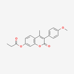 3-(4-methoxyphenyl)-4-methyl-2-oxo-2H-chromen-7-yl propanoate