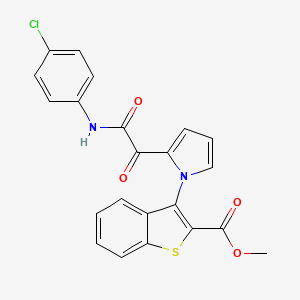 methyl 3-{2-[2-(4-chloroanilino)-2-oxoacetyl]-1H-pyrrol-1-yl}-1-benzothiophene-2-carboxylate