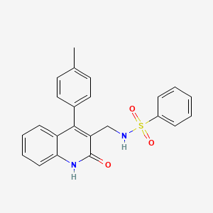 molecular formula C23H20N2O3S B2912949 N-{[4-(4-methylphenyl)-2-oxo-1,2-dihydroquinolin-3-yl]methyl}benzenesulfonamide CAS No. 1384790-76-4