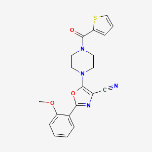 2-(2-Methoxyphenyl)-5-(4-(thiophene-2-carbonyl)piperazin-1-yl)oxazole-4-carbonitrile