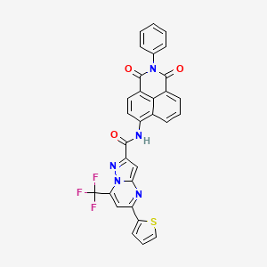molecular formula C30H16F3N5O3S B2912954 N-(1,3-dioxo-2-phenyl-2,3-dihydro-1H-benzo[de]isoquinolin-6-yl)-5-(thiophen-2-yl)-7-(trifluoromethyl)pyrazolo[1,5-a]pyrimidine-2-carboxamide CAS No. 313245-38-4