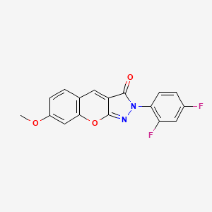 molecular formula C17H10F2N2O3 B2912955 2-(2,4-difluorophenyl)-7-methoxy-2H,3H-chromeno[2,3-c]pyrazol-3-one CAS No. 1115279-90-7