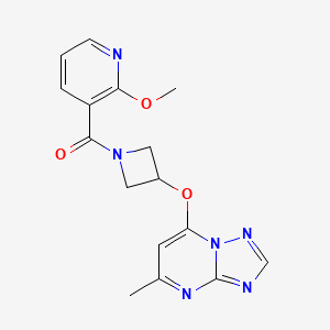 2-Methoxy-3-[3-({5-methyl-[1,2,4]triazolo[1,5-a]pyrimidin-7-yl}oxy)azetidine-1-carbonyl]pyridine