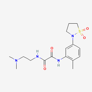 molecular formula C16H24N4O4S B2912965 N1-(2-(dimethylamino)ethyl)-N2-(5-(1,1-dioxidoisothiazolidin-2-yl)-2-methylphenyl)oxalamide CAS No. 1105227-74-4