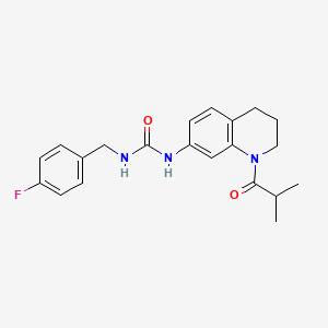 molecular formula C21H24FN3O2 B2912967 1-(4-氟苄基)-3-(1-异丁酰-1,2,3,4-四氢喹啉-7-基)脲 CAS No. 1203238-09-8