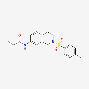 molecular formula C19H22N2O3S B2912969 N-(2-tosyl-1,2,3,4-tetrahydroisoquinolin-7-yl)propionamide CAS No. 954708-42-0