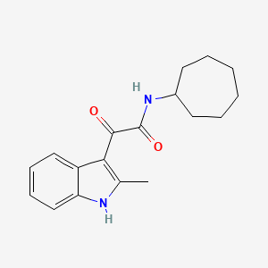 molecular formula C18H22N2O2 B2912974 N-环庚基-2-(2-甲基-1H-吲哚-3-基)-2-氧代乙酰胺 CAS No. 852368-82-2