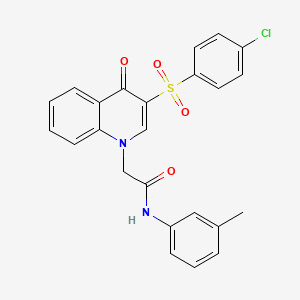 molecular formula C24H19ClN2O4S B2912977 2-(3-((4-chlorophenyl)sulfonyl)-4-oxoquinolin-1(4H)-yl)-N-(m-tolyl)acetamide CAS No. 902585-33-5