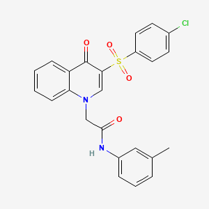 molecular formula C24H19ClN2O4S B2912977 2-[3-(4-chlorobenzenesulfonyl)-4-oxo-1,4-dihydroquinolin-1-yl]-N-(3-methylphenyl)acetamide CAS No. 902585-33-5